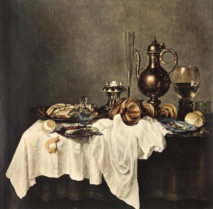 HEDA, Willem Claesz. Breakfast of Crab  sdg Germany oil painting art